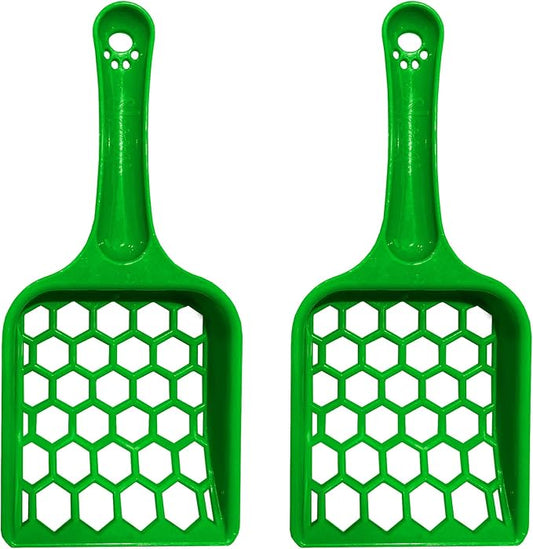 Skoon Cat Litter Pooper Skooper (2 Pack) - Wide Opening, Non-Clumping Litter Box Sifter Removes Solids Without Wasting Pebbles