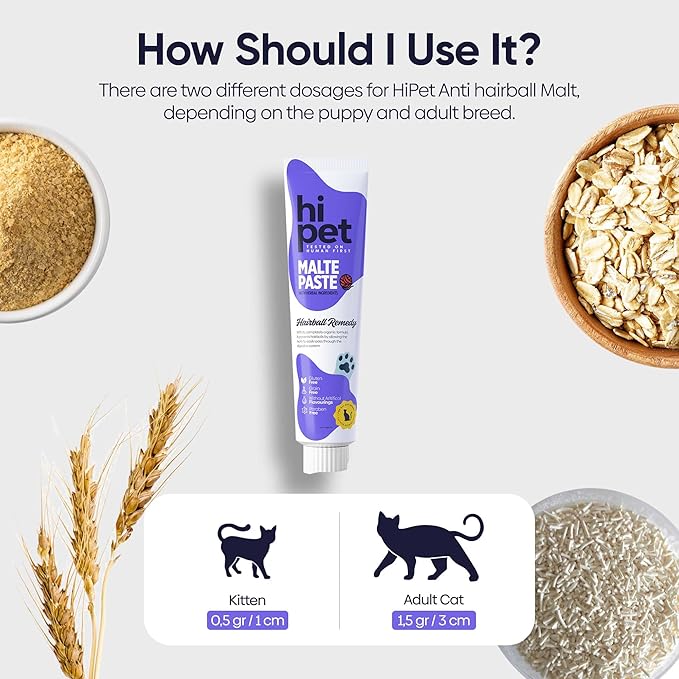 Anti-Hairball Malt, Cat Treats Lickable, Hairball Treatment for Cats, Supports Digestive System, 2.65 Oz (Pack of 6)