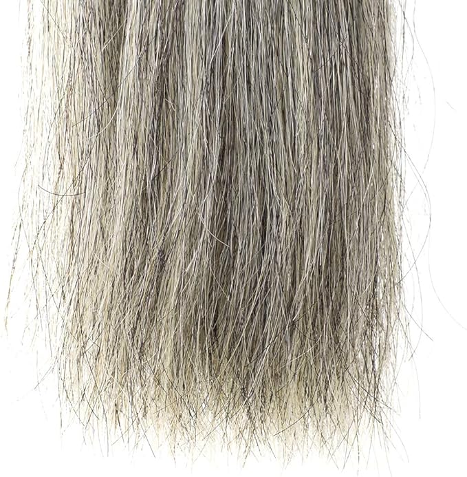 Horse Tail Extensions with Braided Horsehair Loop, Blunt Cut Bottom, 34-36 inches Long and 1 lb Weight (Med Gray)
