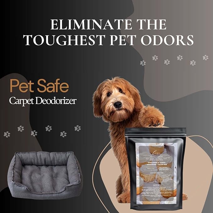 Vanilla Cream Carpet Freshener Powder Refill 36 oz | Powerful Odor Eliminator for Home | Upholstery Deodorizer | Carpet Deodorizer | Pet Urine | Cat Litter Box