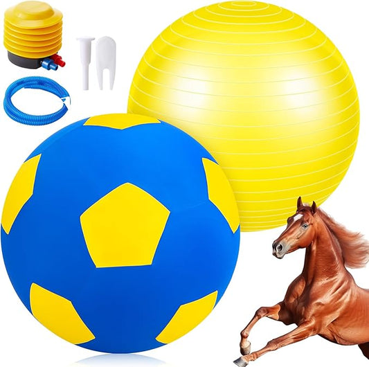 40inch Giant Herding Ball with Ball Cover Anti Burst Please Watch VCR for How to Inflation Horse Toys for Horses Stall Entertainment Play, Pump Included(Yellow,Stylish)