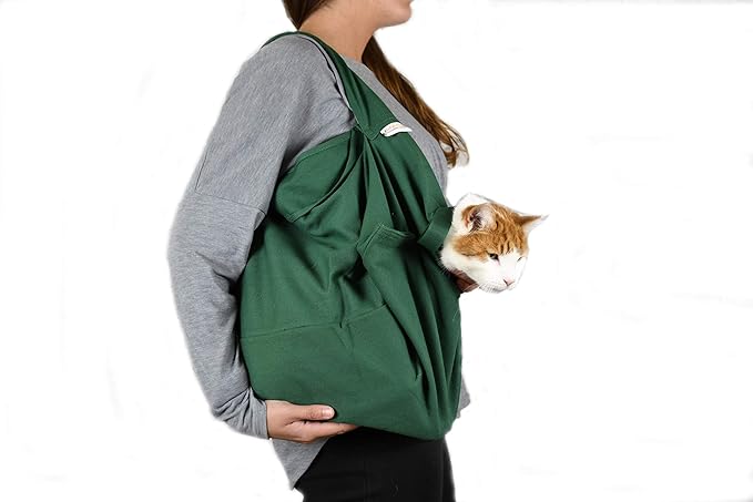 Cozy Comfort Carrier - Large Green Cat Carrier, Cat Holder for Cutting Nails, & Cat Carrier Pouch for Vet Visits, Medication Administration, Dental Care, & Travel
