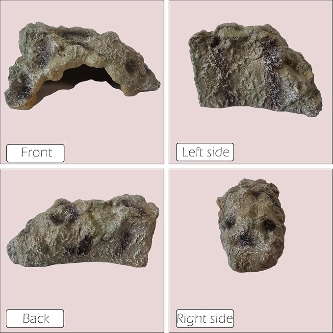 IBWell Resin Leopard Gecko Hide, True to Nature Reptile Rock for Bearded Dragon Hideout Snake Hides for Ball Pythons, Tortoise House Terrarium DÉCor - Large