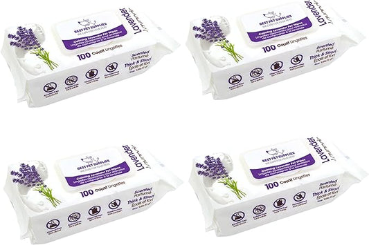 Best Pet Supplies Pet Wipes for Dogs - Dog Wipes Cleaning Deodorizing, for Coats, Ears, Paws - Calming Lavender, 400 Count
