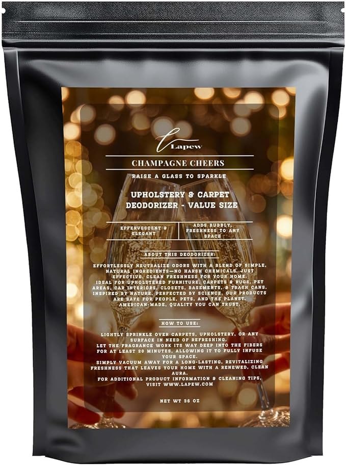 Champagne Cheers Carpet Freshener Powder Refill 36 oz | Powerful Odor Eliminator for Home | Upholstery Deodorizer | Carpet Deodorizer | Pet Urine | Cat Litter Box