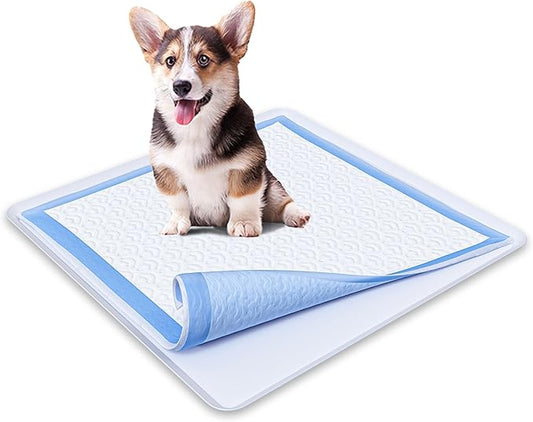 TidyFriend Dog Pee Pad Holder Tray Fits for 24” x 24” Wee Wee Pee Pads - Stable Grip, Raised Edges, Quick-Wipe Silicone Surface Dog Potty Tray Holder for Indoor Flooring Protection (Grey)