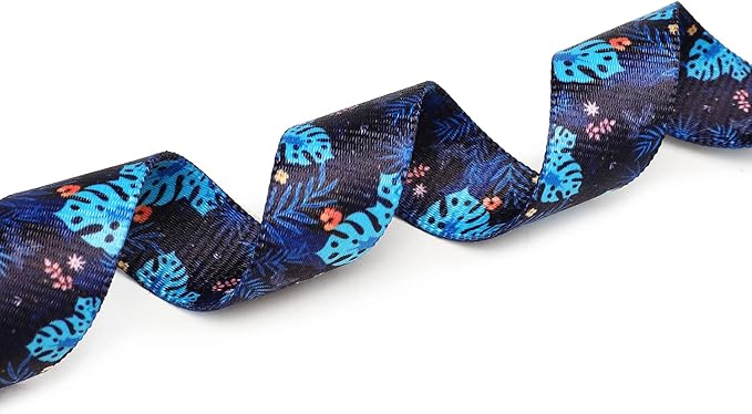 Mercano Adjustable Dog Collar - Special Design Patterns, Soft Nylon Comfortable Durable Pet Collar for Small Medium Large Dogs (L, Monstera)