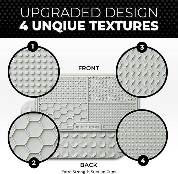 Pup Culture Dog Lick Mat for Dogs (2 Pack), Feeding Pad for Anxious Pets Plus 4 Different Puzzles for Mental Stimulation for Dogs - Supports Mental, Dental, and Digestive Health - Heavy Duty