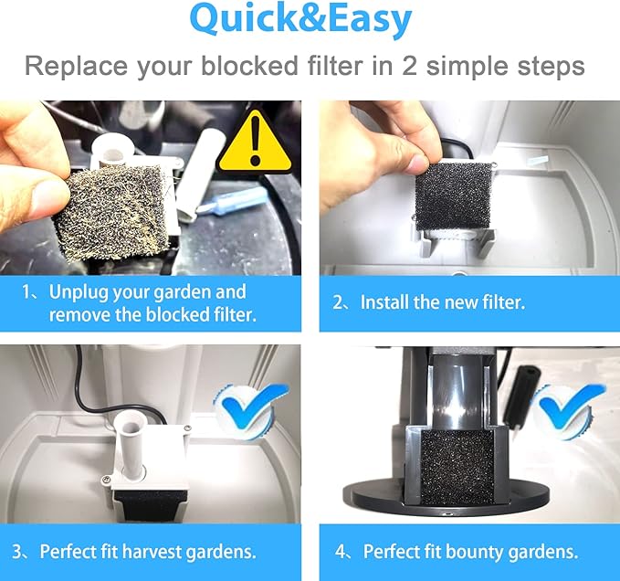 24-Pack Pump Filter Sponge Compatible with AG Garden Harvest, Bounty, Farm, Extra, Ultra All Models, Replacement Pump Filter Accessories