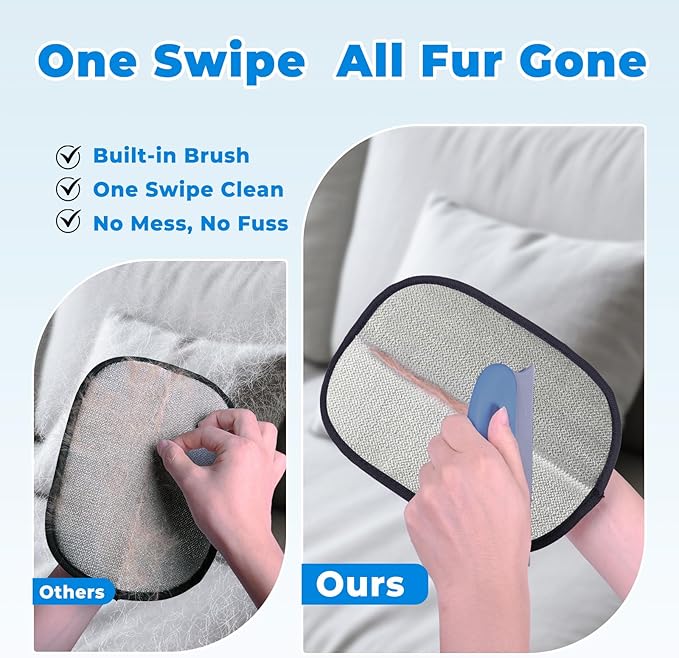 2Pcs Pet Hair Removal Gloves Kit (2 Sizes) for Dogs & Cats, 2025 Newly Upgraded Five-Finger Electrostatic Pet Hair Gloves, Reusable Pet Hair Remover Tools for Clothing, Carpet, Sofa Gaps, Car Seat