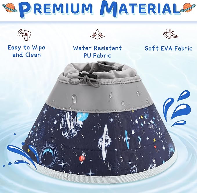 Cat Cone Collar Soft to Stop Licking, Adjustable, Foldable Lightweight Kitten Cones After Surgery Recovery for Cats & Kittens, Cat Cone Alternative (Grey, L)