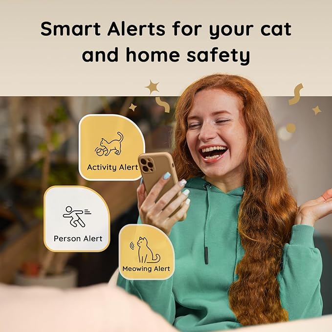 2K Pet Camera Treat Dispenser, AI Photo Album, Dog Camera with 360° Auto Tracking & 5G/2.4G WiFi, 2-Way Talk, Remote Treat Tossing, Motion Alerts for Cats Indoor