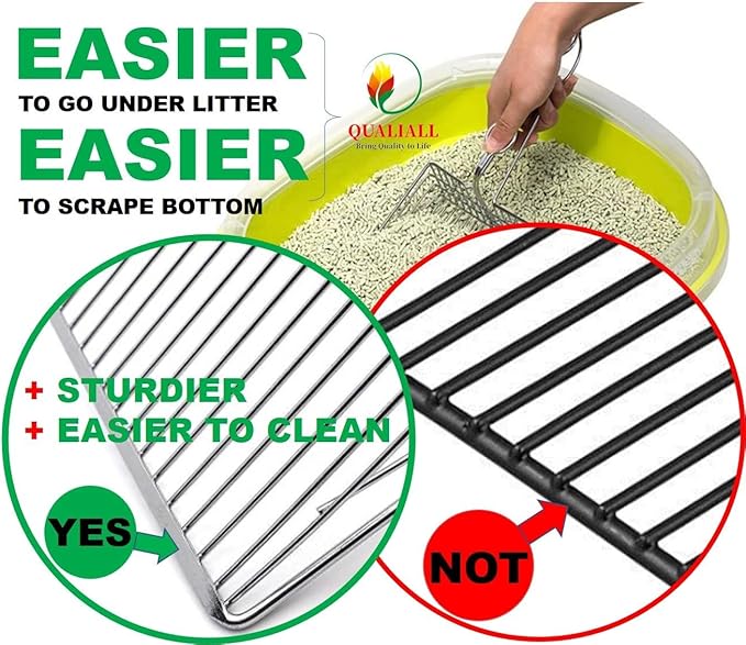 All Metal Litter Scoop, Solid Metal Sifter, Cat Litter Scoop Metal Jumbo, Cat Urine Scoop, Litter Scooper with Holder, Litter Scooper Holder, Jumbo Cat Litter Scoop Sifter Scooper Holder