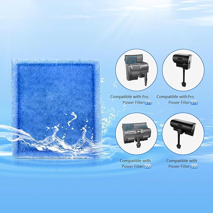 Aquarium Rite-Size C Filter Cartridges Compatible with PRO Power Filters 275/375,200/350 (3 Pack)