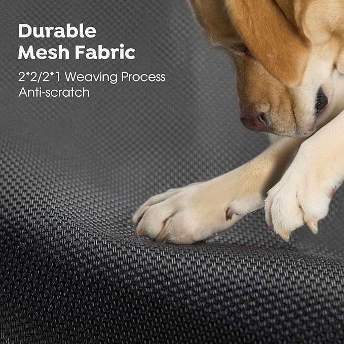 Veehoo XXL Outdoor Elevated Dog Bed, Raised Dog Cot for Extra Large Dogs, Cooling Washable Waterproof Pet Hammock Beds with Slope Headrest, Breathable Mesh and Sturdy Frame, XX-Large, Black, CWC2204