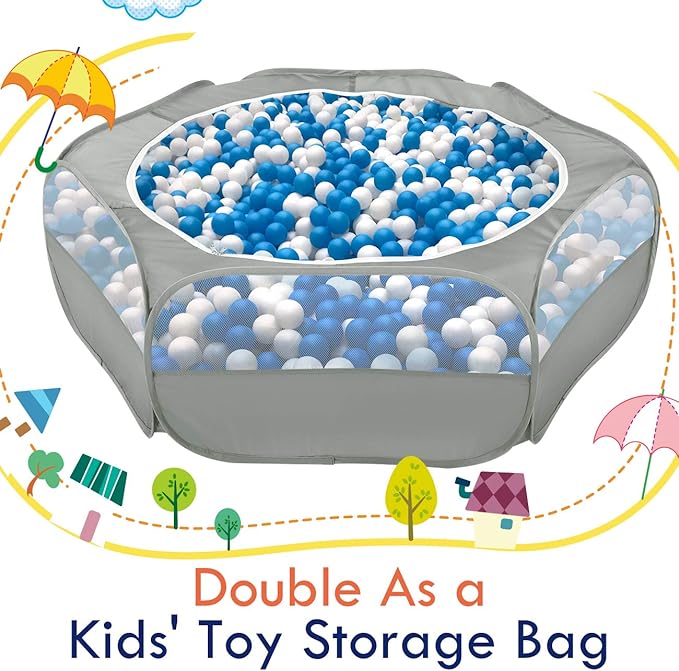 Pawaboo Small Animals Playpen, Waterproof Small Pet Cage Tent with Zippered Cover, Portable Outdoor Yard Fence with 3 Metal Rod for Chick/Kitten/Puppy/Guinea Pig/Rabbits/Hamster/Chinchillas,Light Gray