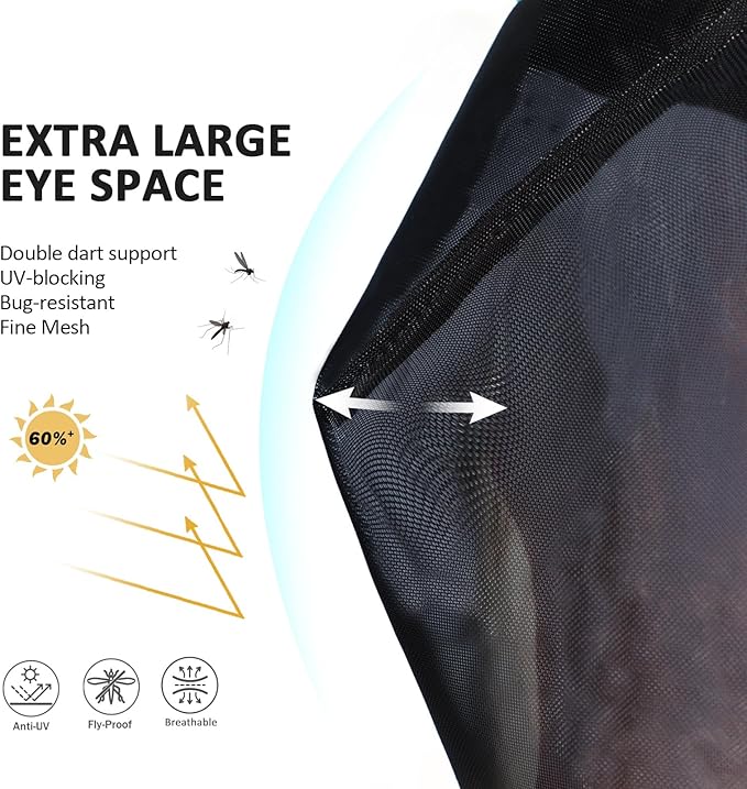 Harrison Howard Pro Luminous Horse Half Face Fly Mask Large Eye Space with Ears UV Protection for Horse Coral Orange XL