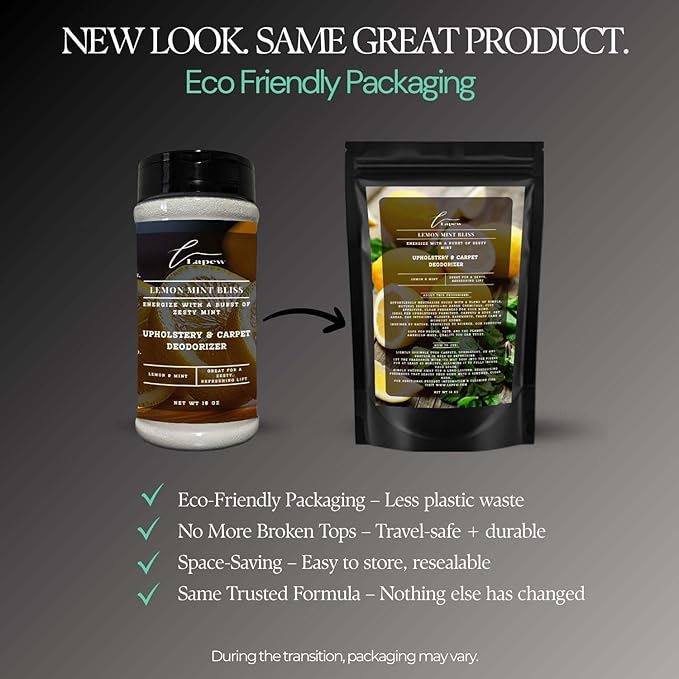 Lemon Mint Bliss Carpet Freshener Powder: Powerful Odor Eliminator for Home, Upholstery Deodorizer, Carpet Deodorizer, Pet Urine, Cat Litter Box - Lemon Mint Bliss Fragrance