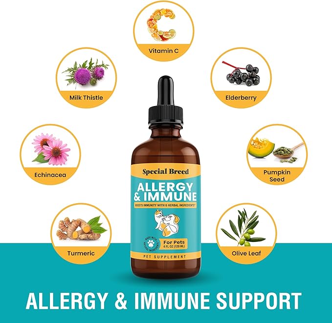 Special Breed Allergy & Immune with Elderberry, Allergy Relief for Cats and Dogs, Anti Itch Treatment, Relief for Pet Allergies, Immune Support for Cat or Dog, 4 oz