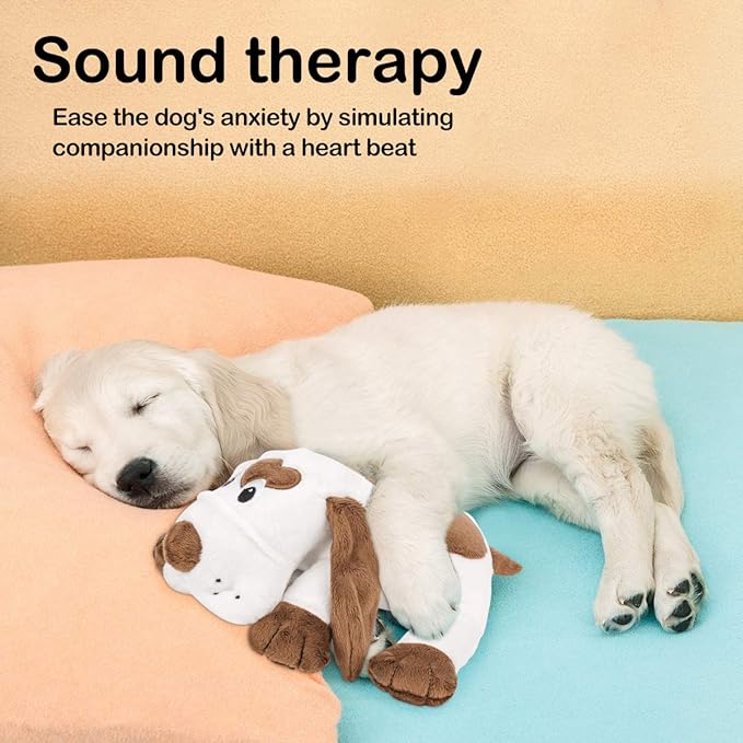 Puppy Heartbeat Toy Heartbeat Stuffed Animal for Dogs, Dog Heartbeat Toy for Puppy Sleep Aid Crate Training Calming, Puppy Comfort Toy for Dog Anxiety Relief
