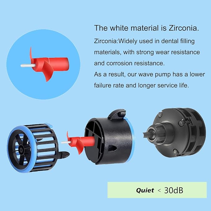 Carefree Fish Magnetic Aquarium Wave Maker 10W 1900Gph for 20~120Gal Fish Tank Quiet and Strong Powerhead Submersible Water Circulation Pump for Freshwater and Saltwater