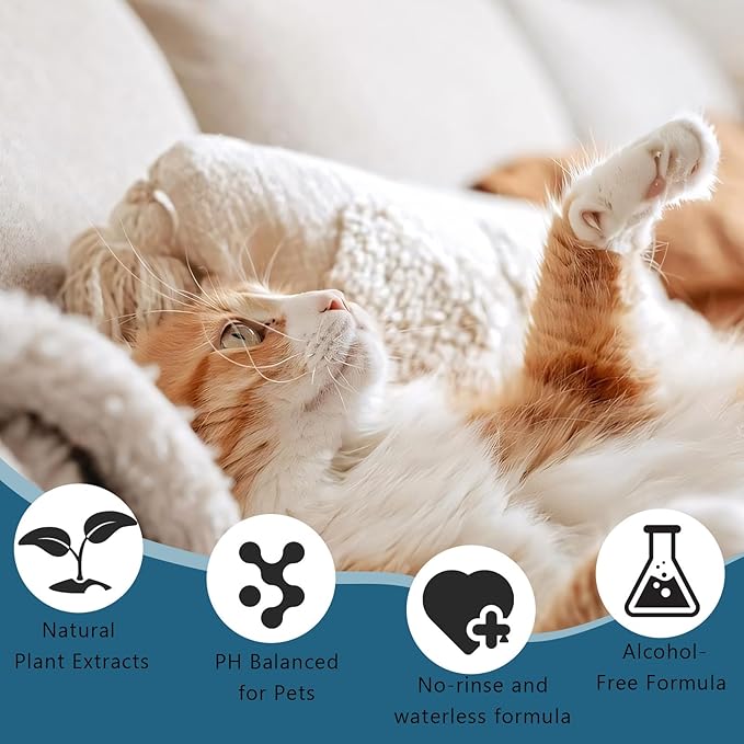 Pet Steam Brush Spray Refill for Dogs & Cats – Pets Waterless Shampoo, 3-in-1 Grooming Spray Comb Mist, 1*Shampoo(Steam Brush not Included)