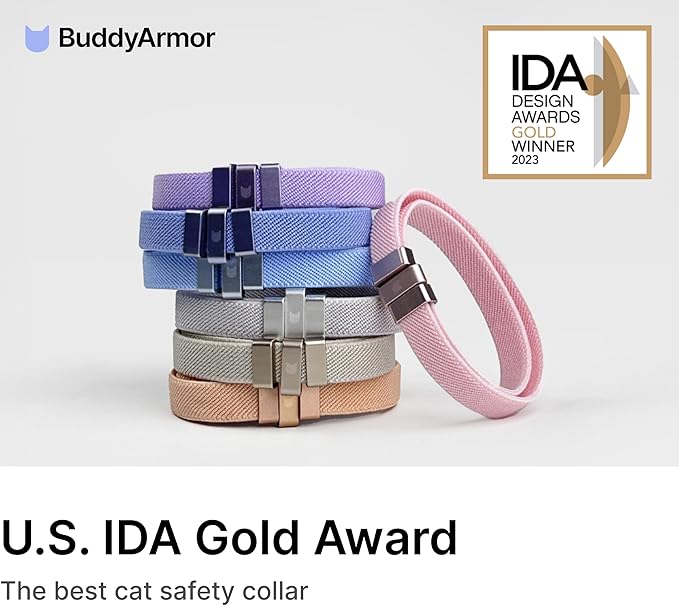 Safety Cat Collar - U.S. IDA Gold Award Design, Stretchy Elastic Quick Release Non Breakaway Cat Collar Light Weight for Kitten All Small Medium Large Cats (Burgundy, M (7.8-15.7 inch))