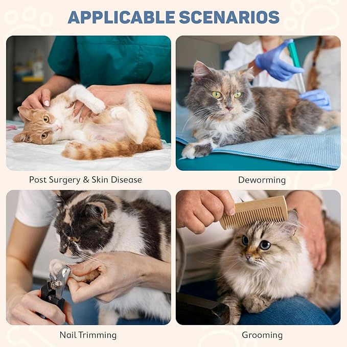 Avont Soft Cat Recovery Cone Collar, Adjustable Lightweight Kitten E-Collar for Small Dogs, Comfortable Neck Donut Stop Licking Scratching After Surgery -Popcorn(S)