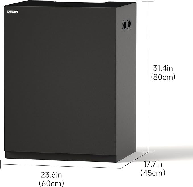 LANDEN Aquarium Wooden Stand and Cabinet for up to 30 Gal Tank, Fish Reptile Sea Salt WaterTank Stand, Nano Foam Leveling Mat Included, W23.6xD17.7xH31.5 in, Wooden Matte Black Painted(Stand Only)