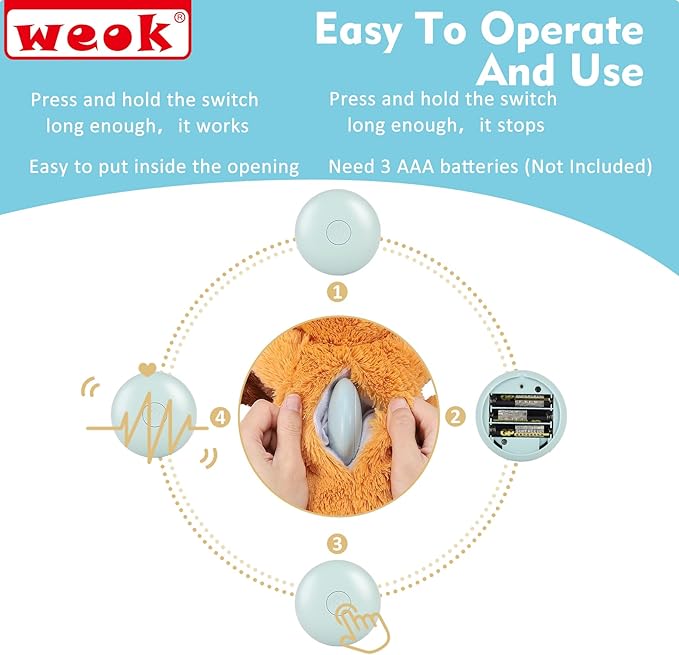 Heartbeat Puppy Toy, Comfort Cuddler Pillow, Dog Anxiety Relief Calming Aid,Heartbeat Stuffed Toy for Dogs,Puppy Heartbeat Toy Sleep Aid,Dog Heartbeat Toy for Pet