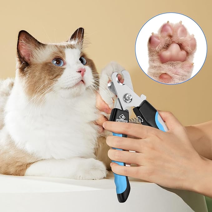 VIWIK Dog Nail Trimmers for Large Medium Dogs, Cats, Professional Dog Nail Clippers with File Quick Sensor & Safety Guard to Avoid Overcutting, Pet Claw Paw Clipper for Grooming with Toenail File Blue