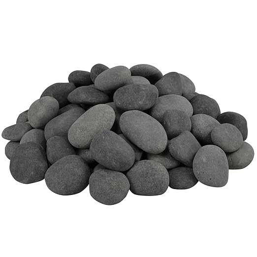 Large River Rocks for Landscaping 20lbs, 2-3 Inch Big Black Pebbles, Hand-Picked Premium Stones for Garden Design, Fish Tank, Flower Pots, Pathways and Backyard
