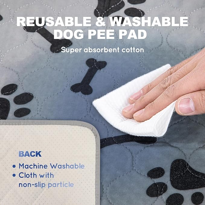 Dog Grass Pad with Tray Large 34’’×23’’, Ultra-Absorbent Artificial Grass Pad for Dogs Potty Grass Hemmed Edge for Indoor Potty Training, Reusable Dogs Pee Pads, Dog Litter Box for Balcony