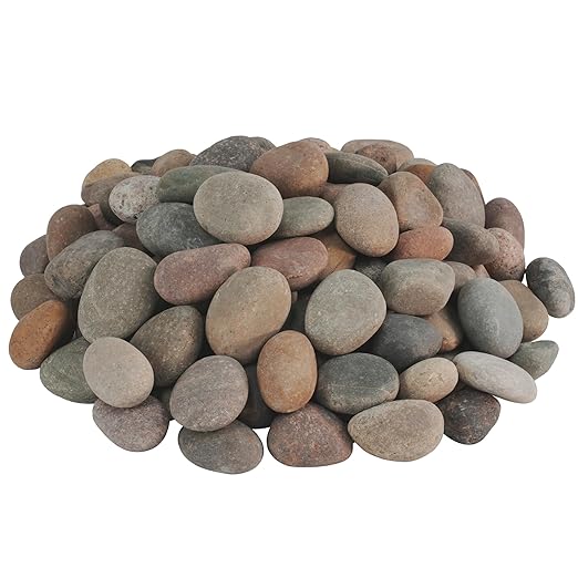 Large River Rocks for Landscaping 20lbs, 2-3 Inch Natural Unpolished Bulk Pebbles, Hand-Picked Premium Stones for Garden Design Fish Tank, Flower Pots, Pathways and Backyard, Mixed Color