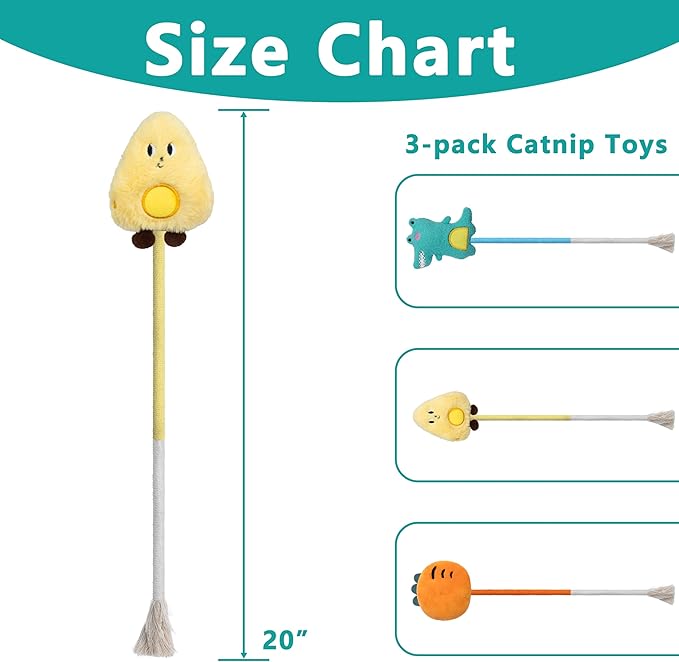 3pcs Safe Cat Rope Toy with Catnip,Teeth Clean Toy for Cat, Cat Chew Toys for Indoor Cat,Kitten Interactive Toys