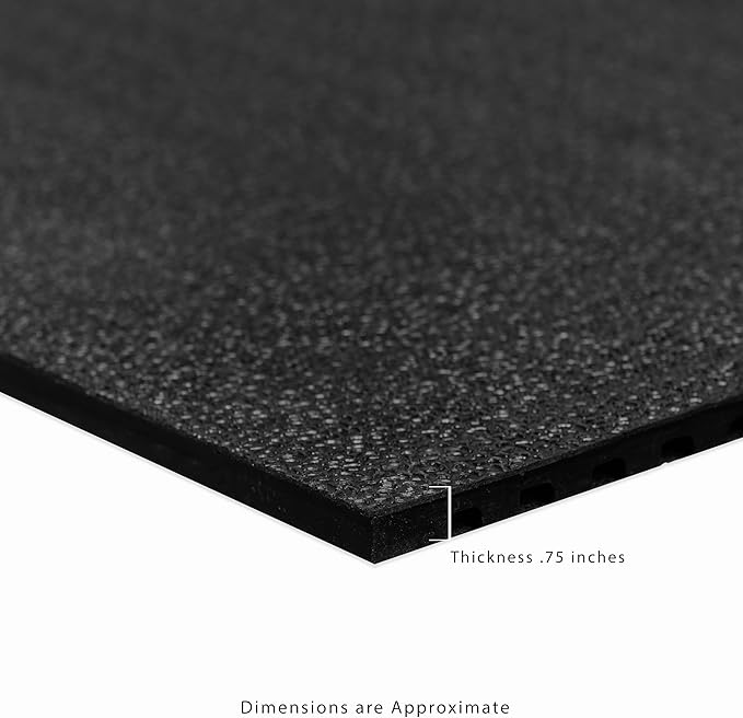 Heavy Duty Horse Stall Mats - Stable Mats, Durable 3/4 in. Thick Rubber Flooring - Solid Black - 3.5' x 6' Mat for Stables, and More - 42 in. x 72 in. Stall Mat