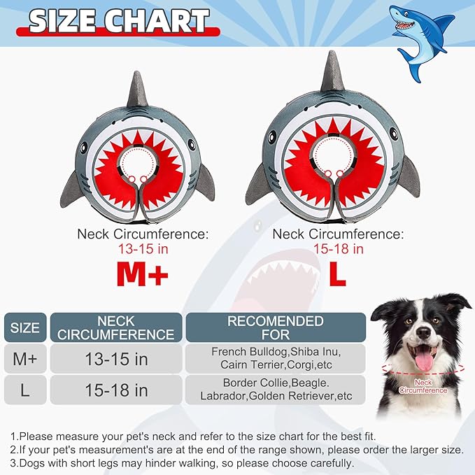 KOOLTAIL Dog Cone Collar Alternative After Surgery, Soft Inflatable Dog Neck Cone for Medium Large Dogs, Adjustable Pet Donut Recovery E Collar with Enhanced Anti-Licking Does Not Impede Vision L