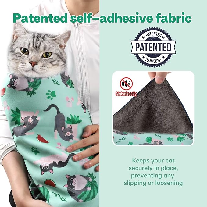 Paw Legend 27.6" Cat Wrap for Grooming Cat Wrap for Cutting Nails Cat Restraint for Nail Clipping Self Adhesive Blanket Restraint Cloth for Cats Within 15lbs