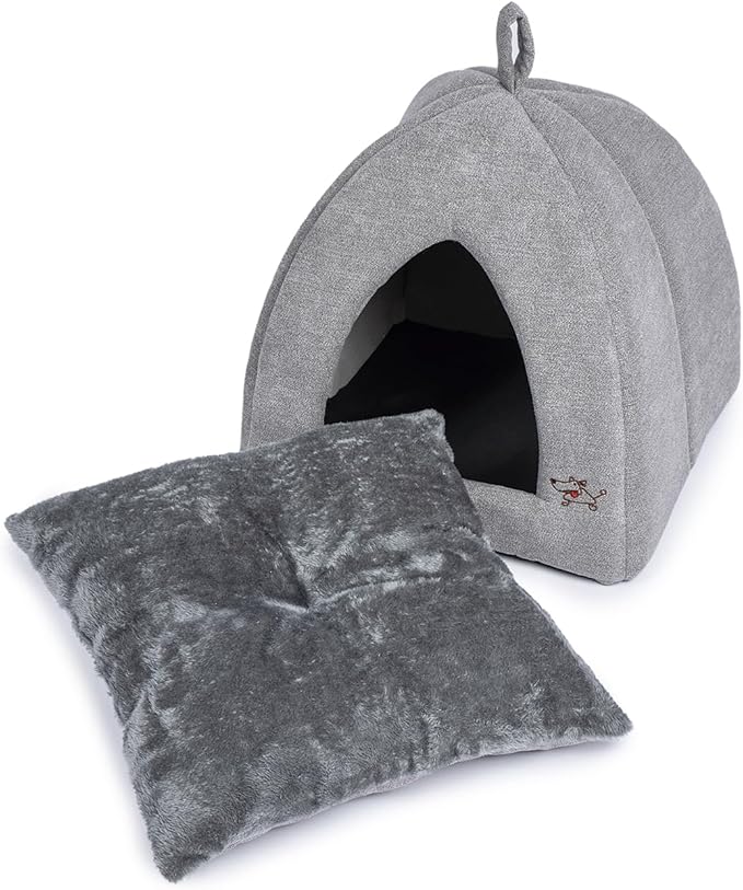 Best Pet Supplies Pet Tent-Soft Bed for Dog and Cat by - Gray, 20" x 20" x H:22"