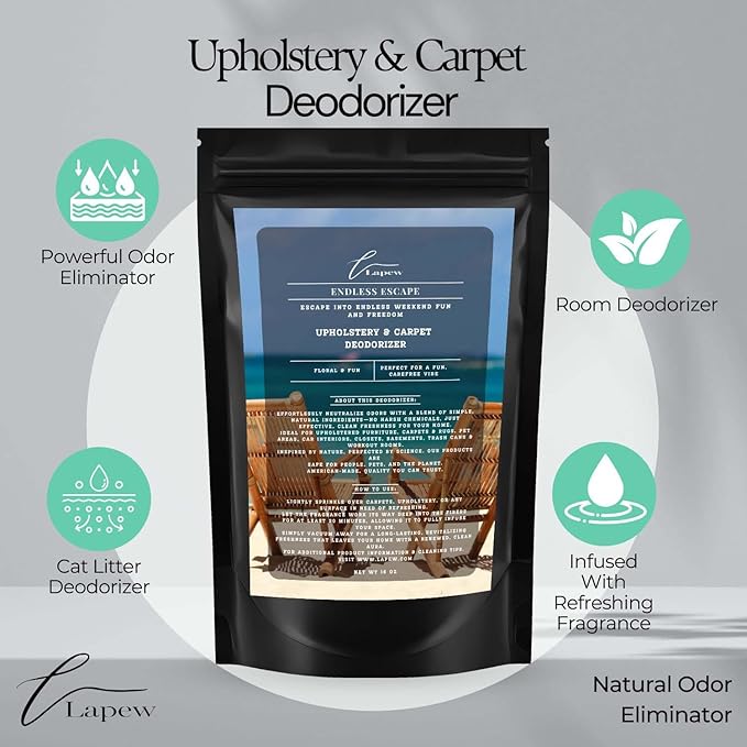 Endless Escape Carpet Freshener Powder 16 oz | Powerful Odor Eliminator for Home | Upholstery Deodorizer | Carpet Deodorizer | Pet Urine | Cat Litter Box | Endless Escape Fragrance.