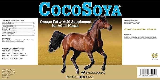 Uckele by SmartEquine CocoSoya Oil | Oil for Skin and Coat | Contains Soybean and Coconut Oil for Overall Coat Shine and Horse Health | Nourishing Fatty Acids for a Lustrous Appearance | 1 Gallon