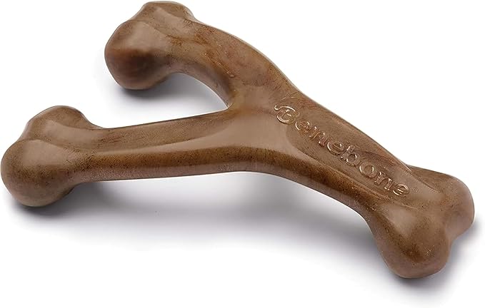 Benebone Wishbone Durable Dog Chew Toy for Aggressive Chewers, Made in USA, Small, Real Bacon Flavor