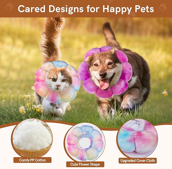 Soft Cat Cone Collar, Adjustable Recovery Collar, Protective Cat Neck Cone After Surgery