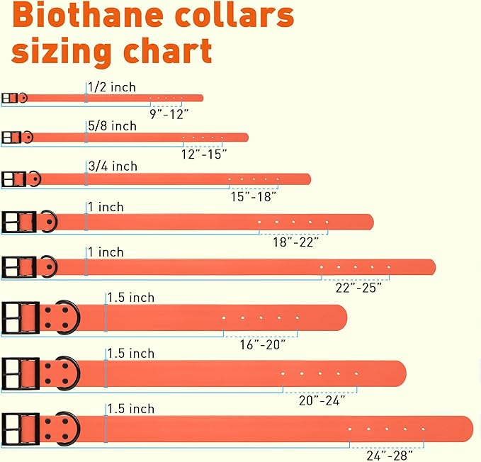 Dogline Biothane Waterproof Dog Collar Strong Coated Nylon Webbing with Black Hardware Odor- Proof for Easy Care Easy to Clean High Performance Fits Small Medium or Large Dogs, Coral