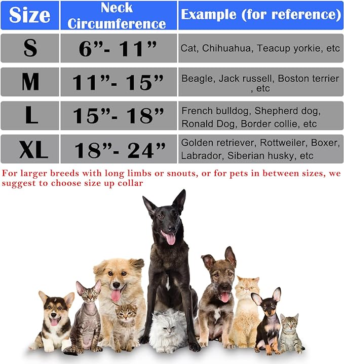 Katoggy Inflatable Dog Collar, Soft Dog Cone for Dogs After Surgery, Adjustable Blow up Donut E-Collars for Small Medium Large Dogs and Cats