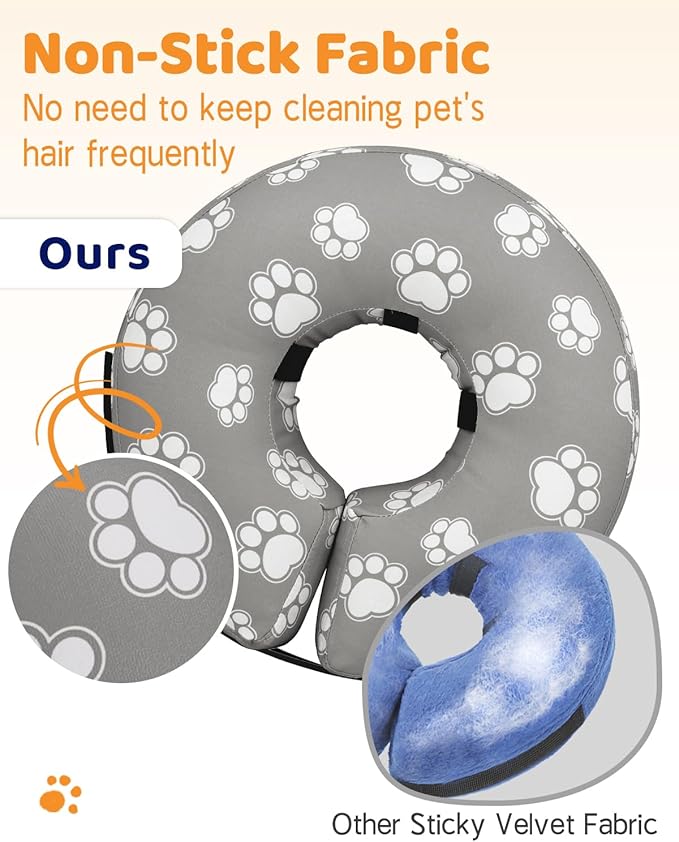 Supet Inflatable Dog Cone Collar Alternative After Surgery, Dog Neck Donut Collar Recovery E Collar, Soft Pet Cone for Small Medium Large Dogs