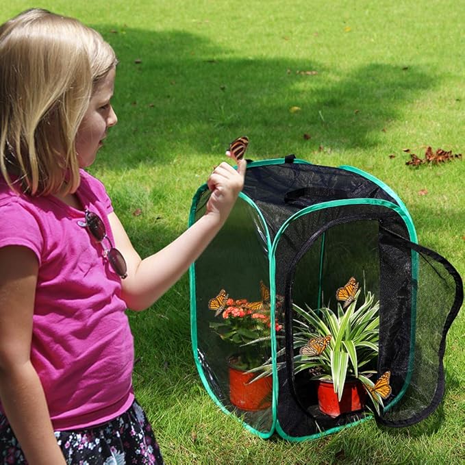 RESTCLOUD Insect and Butterfly Habitat Cage Terrarium Pop-up 23.6 Inches Tall