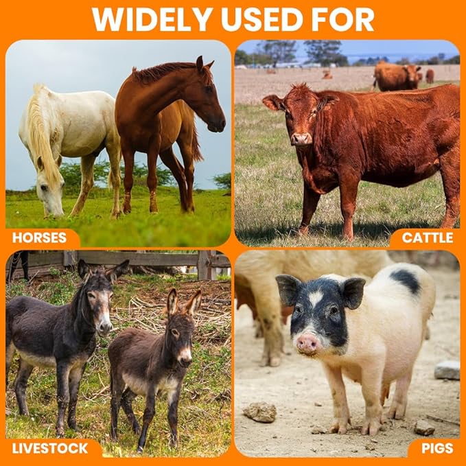 Horse Clippers Professional Electric horse Grooming Kit, Shaving Equine Clippers for Horses Goat Cattle Thick Coat Animals, 6 Speeds Large Heavy Duty Farm Livestock Haircut Trimmer （600W, 2 Blades）