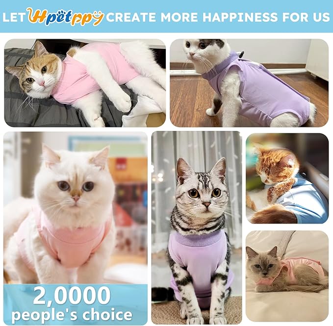Recovery Suit for Cats After Surgery Soft Breathable Pet Bodysuit E-Collar & Cone Alternative Surgical Suit Kitten Wear Anti Licking Wounds Cat Onesie Cats Neuter Shirt Blue S