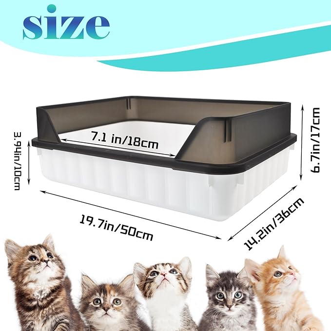 Large Cat Litter Box with High Sides,Semi Enclosed Cats Litter Box,Anti-Splashing Detachable Cat Litter Pan,Kitten Toilet with Litter Sifting Scoop for Big Middle Small Cats,Easy to Clean No Odor